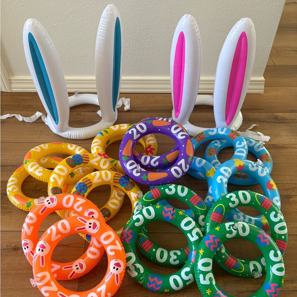 Bunny Ear Inflatable Ring Toss Game Set